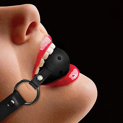 Ouch Ball Gag with Leather Straps - Image 3
