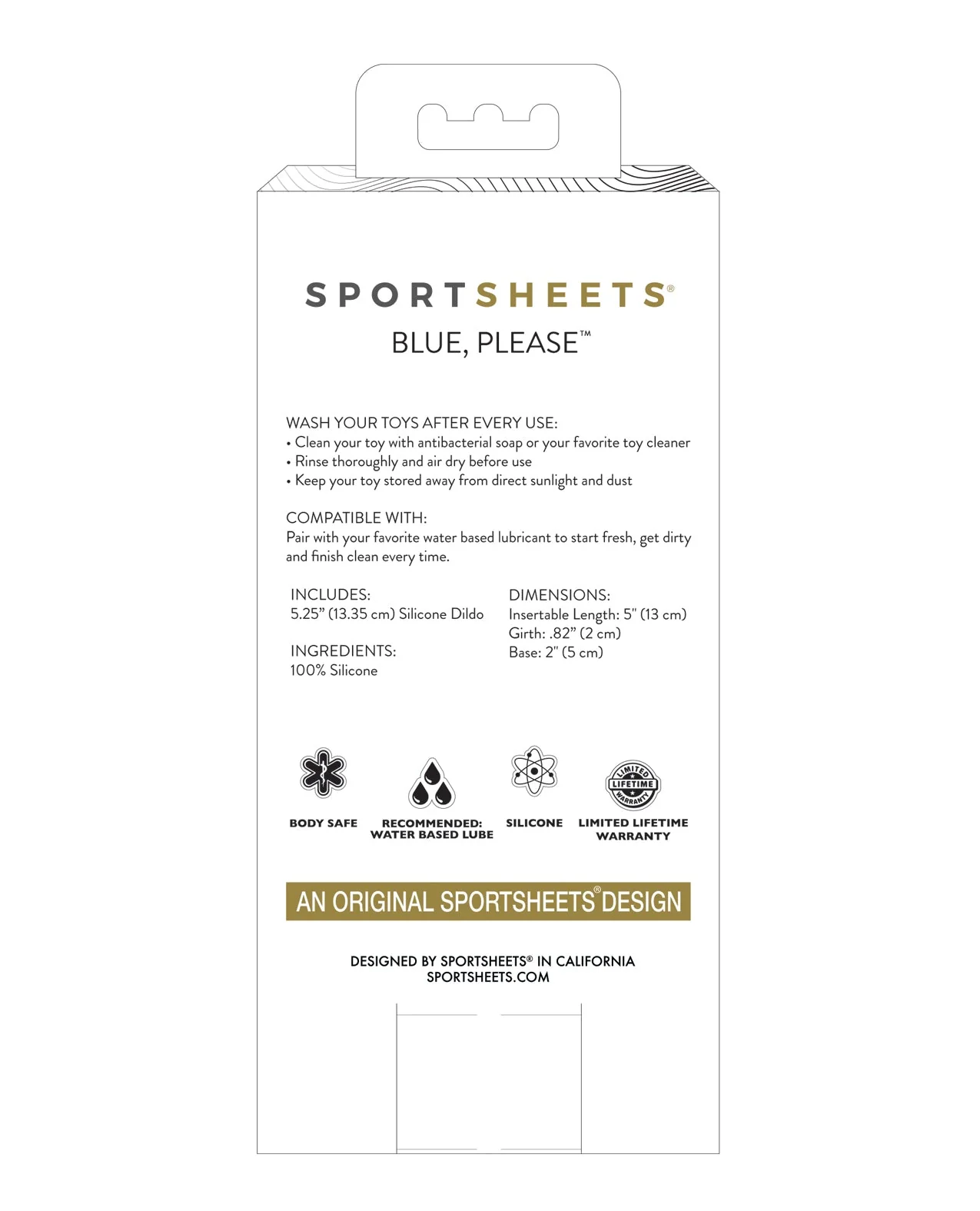 Sportsheets 5.25" Please Silicone Dildo - Blue - Image 2