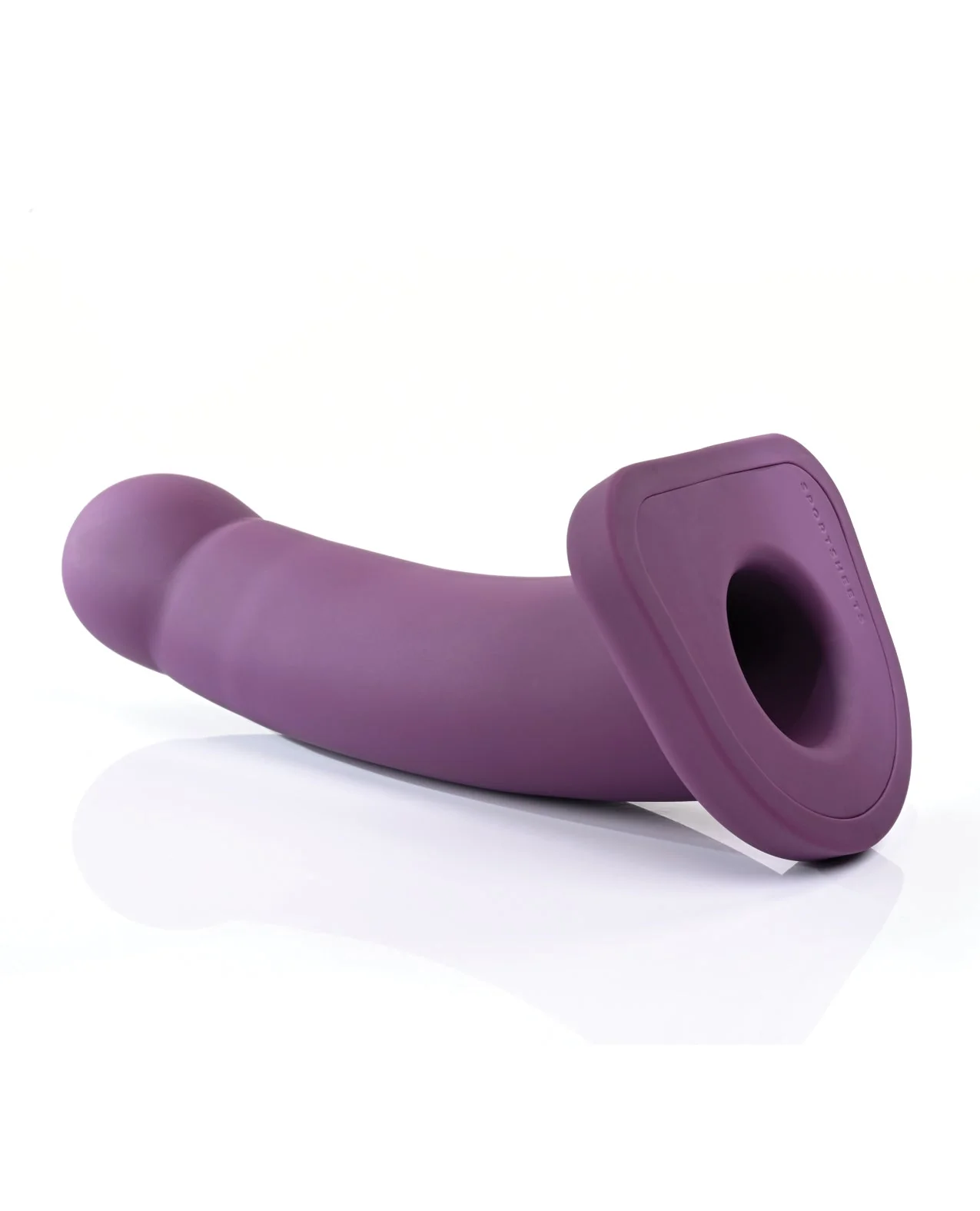 Sportsheets 8" Banx Hollow Silicone Sheath Dildo - Plum - Image 5