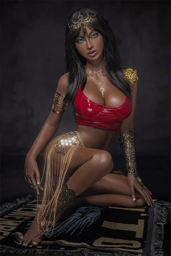 US In Stock - 148cm/4ft9 Big Boobs F-cup Black Sex Doll - Aurora