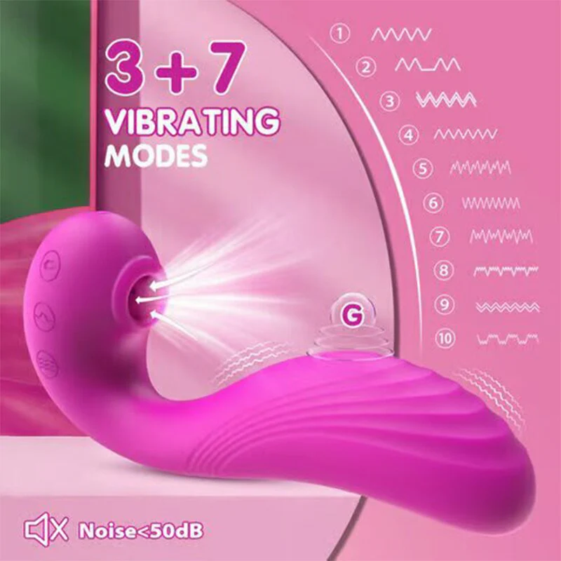 10 Vibrating 5 Flapping Sucking Klitoris lecken und G Spot Vibrator - Image 3