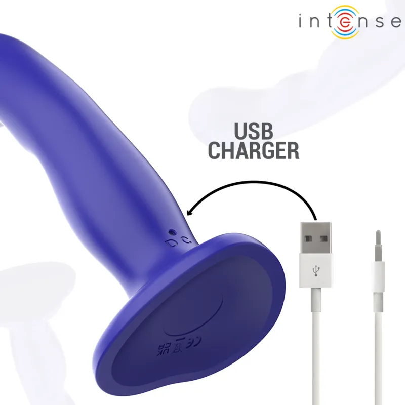 Vibrateur Bleu Texturé Puissant Avec Ventouse - Image 2