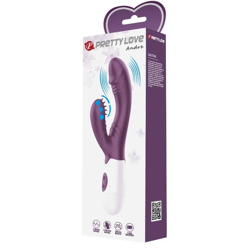 Vibromasseur Double Lapin Silicone Violet - Image 2