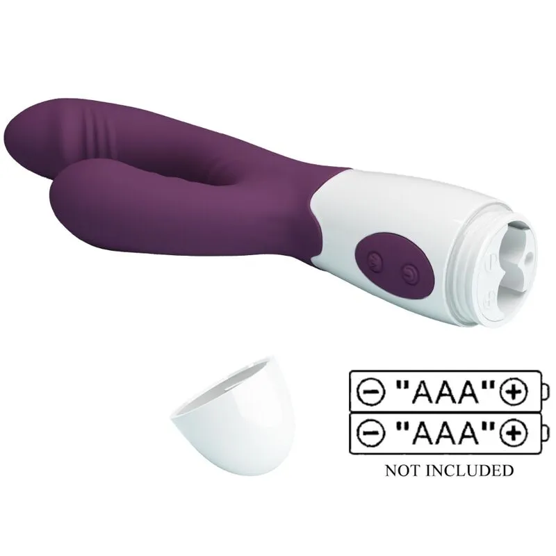 Vibromasseur Double Lapin Silicone Violet - Image 3