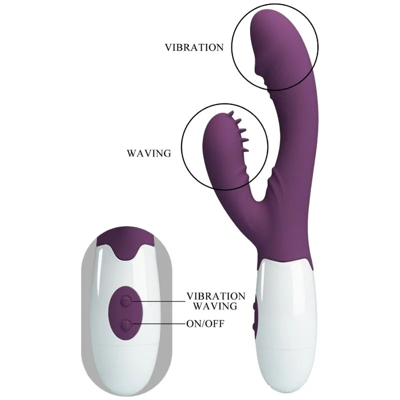 Vibromasseur Double Lapin Silicone Violet - Image 4