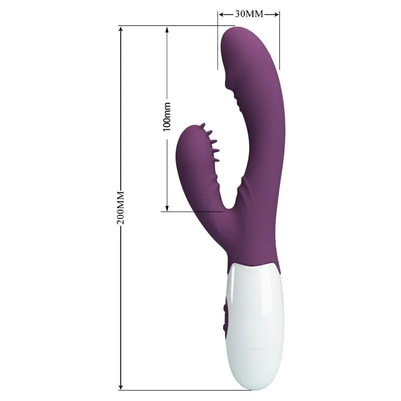 Vibromasseur Double Lapin Silicone Violet - Image 5