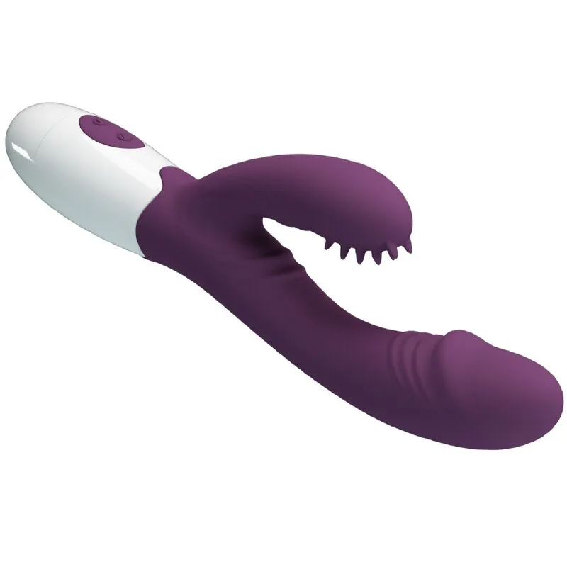 Vibromasseur Double Lapin Silicone Violet - Image 7