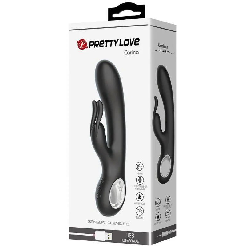 Vibromasseur Lapin Silicone Noir Rechargeable - Image 2