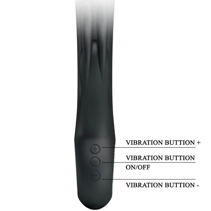 Vibromasseur Lapin Silicone Noir Rechargeable - Image 5