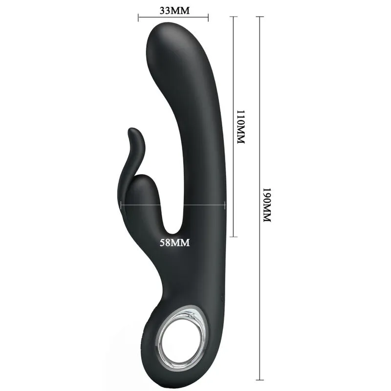 Vibromasseur Lapin Silicone Noir Rechargeable - Image 6
