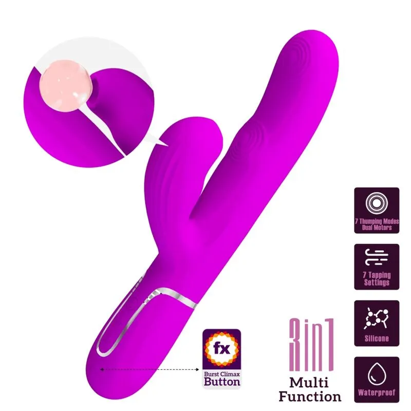 Vibromasseur Multifonction Étanche Silicone Violet - Image 3