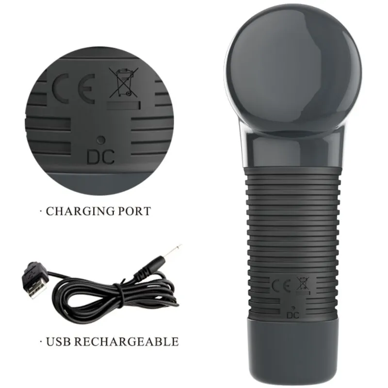 Vibromasseur Puissant Rechargeable Silicone Gris Foncé - Image 4