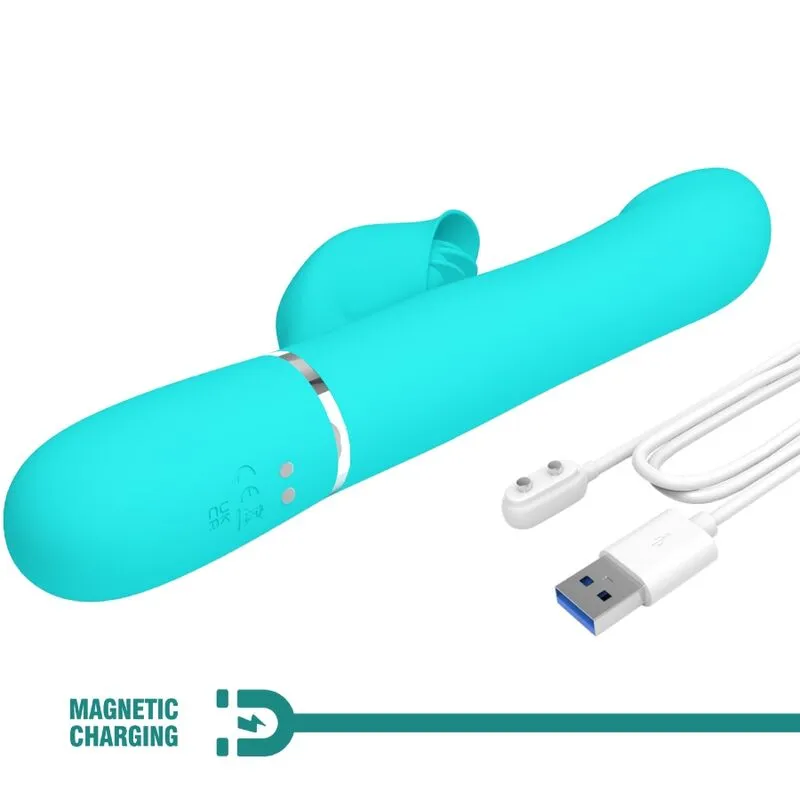 Vibromasseur Rabbit Silicone Vert Aqua - Image 3