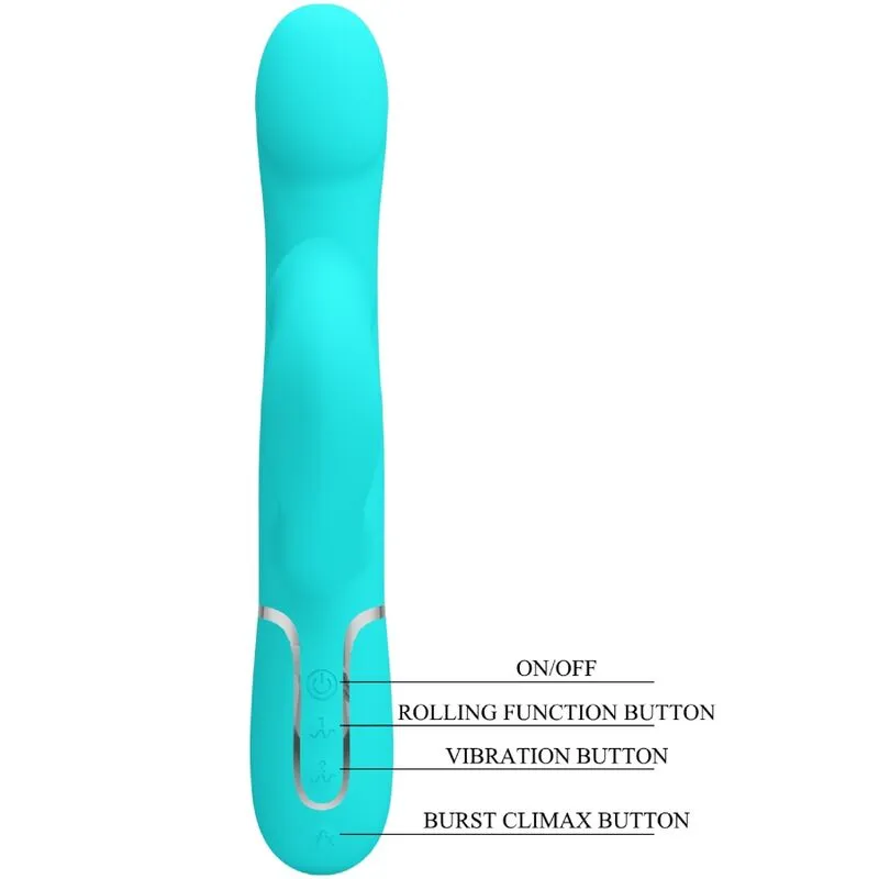 Vibromasseur Rabbit Silicone Vert Aqua - Image 4