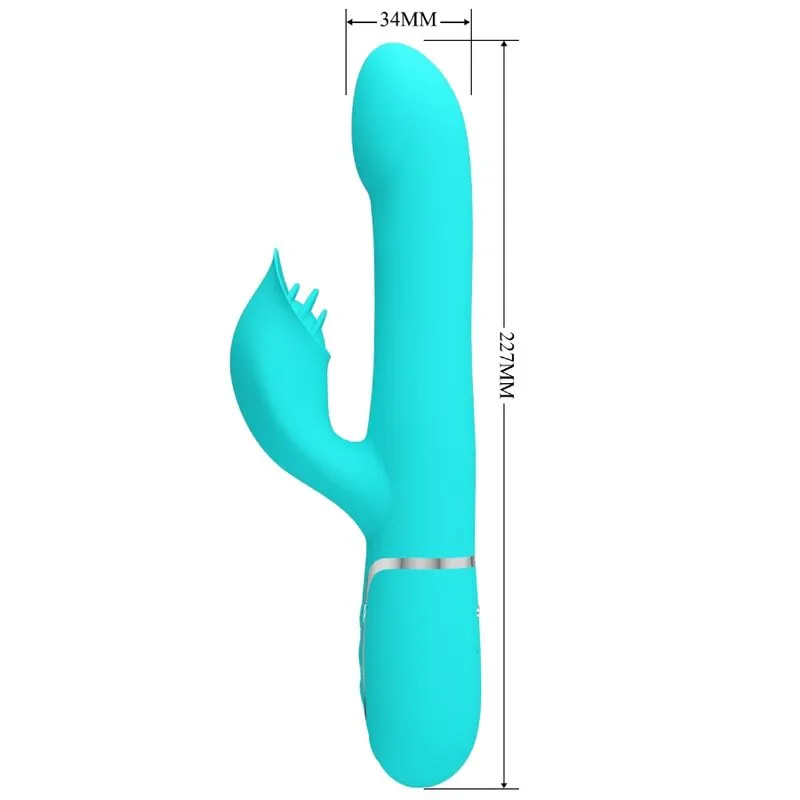 Vibromasseur Rabbit Silicone Vert Aqua - Image 5
