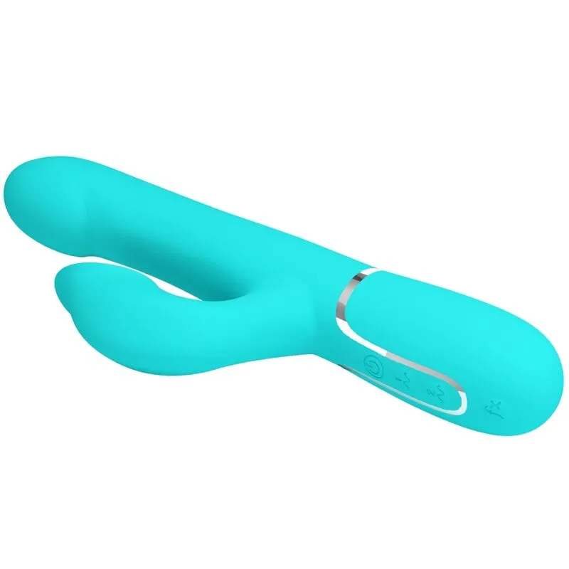 Vibromasseur Rabbit Silicone Vert Aqua - Image 6