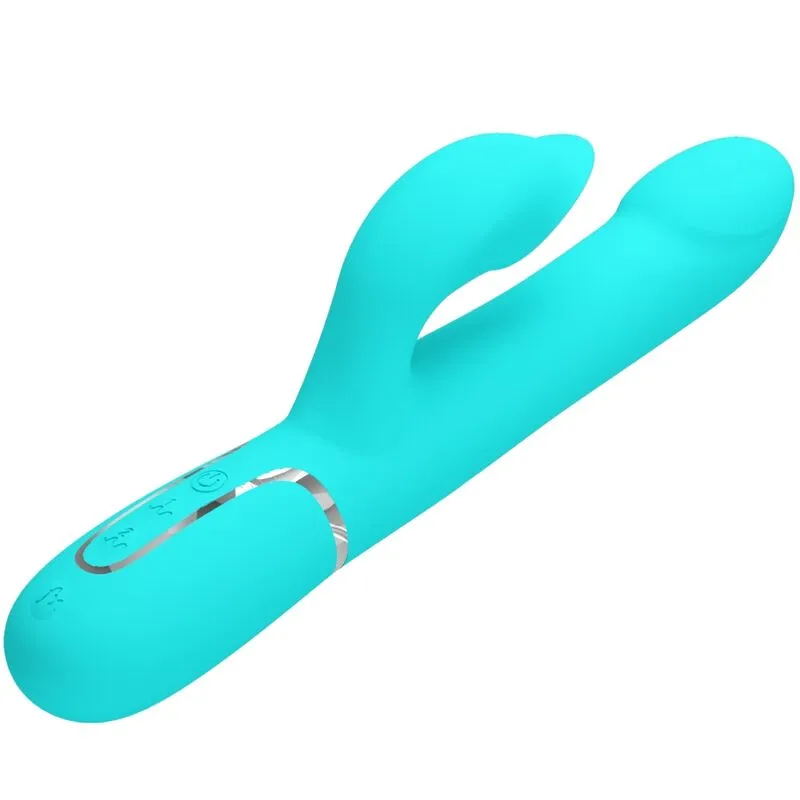 Vibromasseur Rabbit Silicone Vert Aqua - Image 9