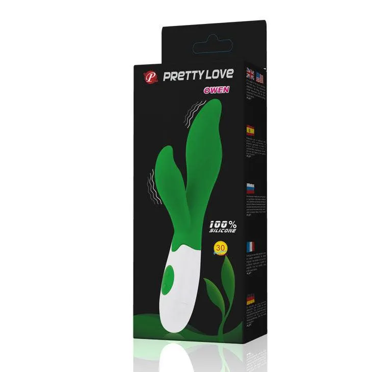 Vibromasseur Silicone Ergonomique Vert Stimulation Clitoridienne - Image 2