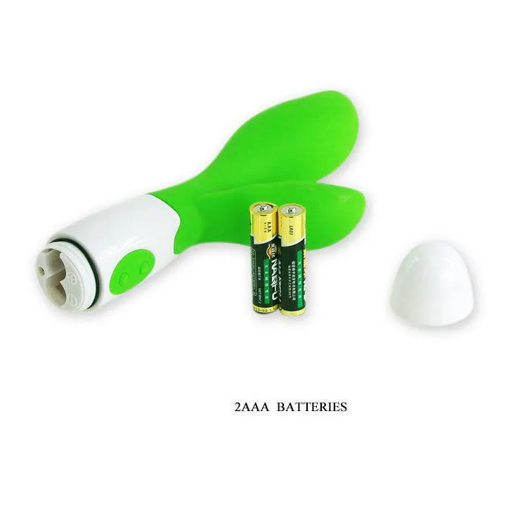 Vibromasseur Silicone Ergonomique Vert Stimulation Clitoridienne - Image 3