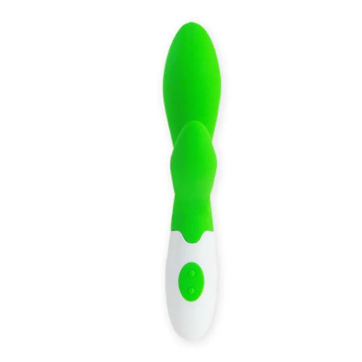 Vibromasseur Silicone Ergonomique Vert Stimulation Clitoridienne - Image 7