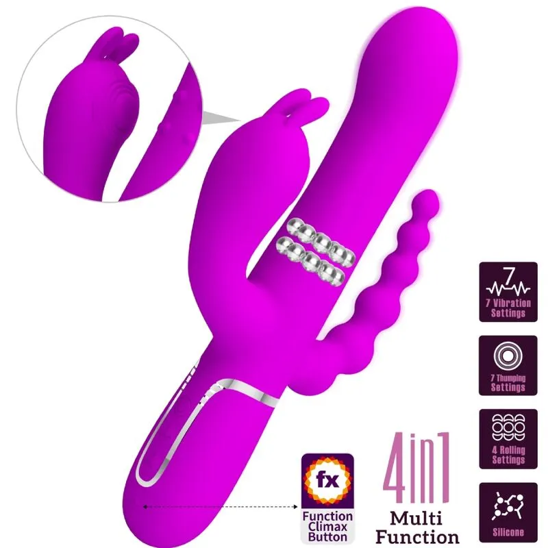 Vibromasseur Triple Stimulation Silicone Élégant - Image 3