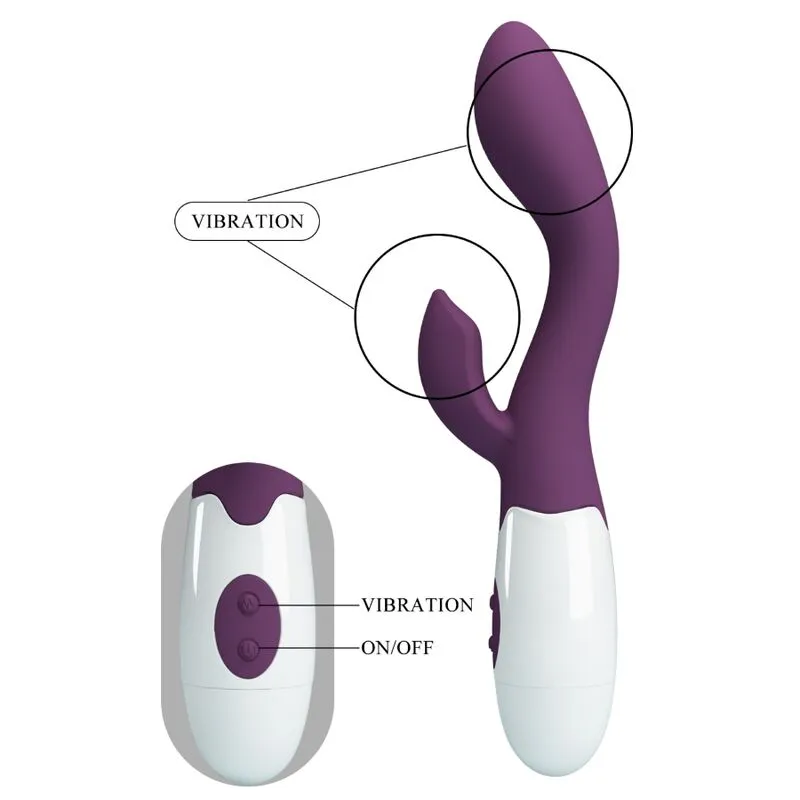 Vibromasseur Violet Stimulation Double Silicone 30 Fonctions - Image 4