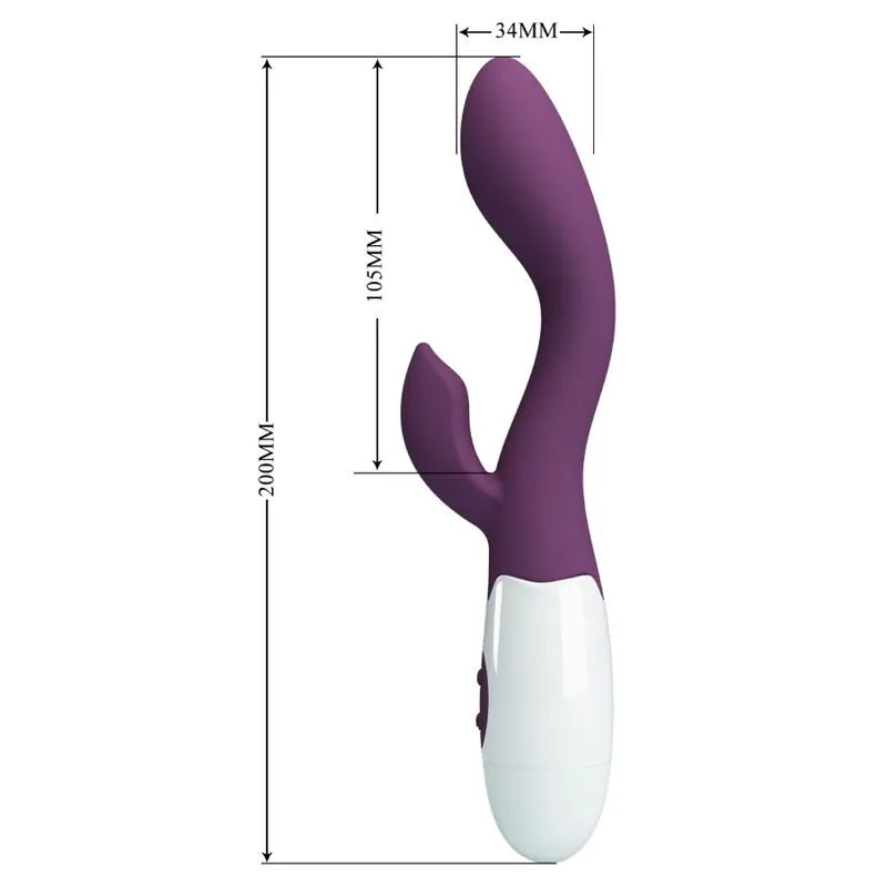 Vibromasseur Violet Stimulation Double Silicone 30 Fonctions - Image 5