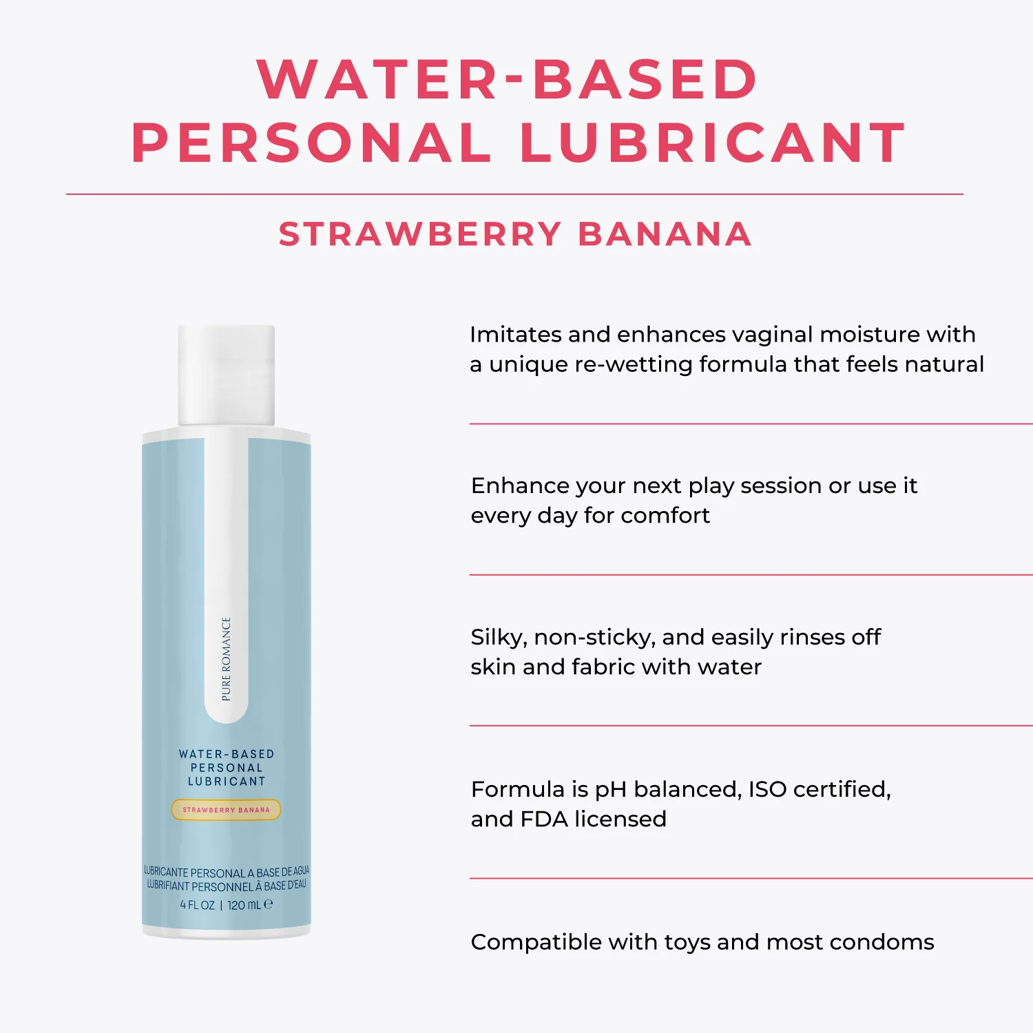 Water-Based Personal Lubricant - Strawberry Banana - Image 2