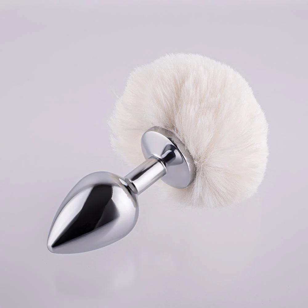 White Bunny Tail Butt Plug - Image 2