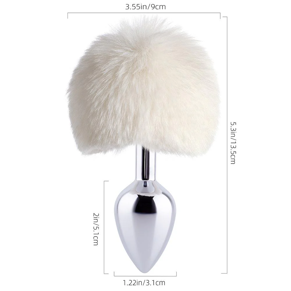 White Bunny Tail Butt Plug - Image 4