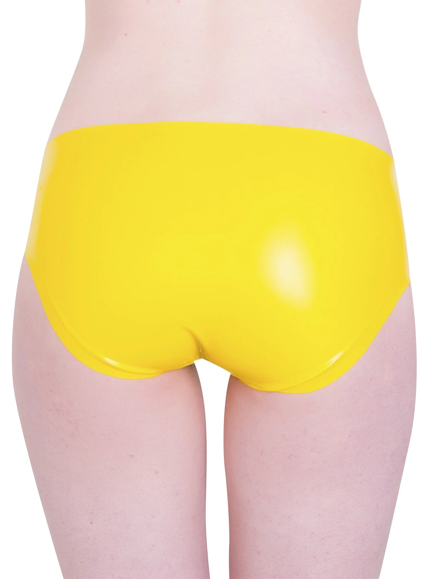 Yellow Latex/Rubber Seamless Briefs - Image 2