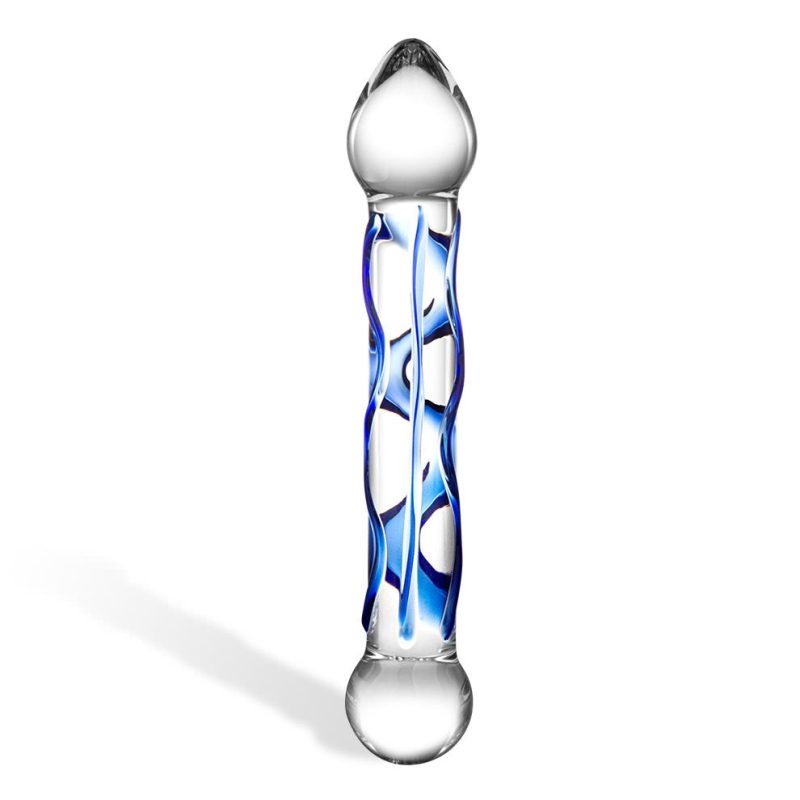 6.5 full tip textured glass dildo glas 145 1