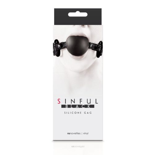 NSN 1235 13 sinful ballgag black pkg lo