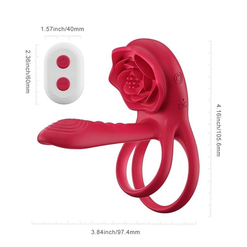 POLLYCoupleToyVibratingDoubleCockRing ClitoralStimulator