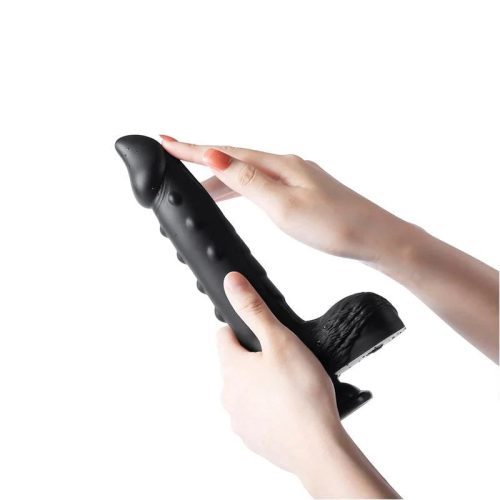 alger 8 inch black thrusting vibrating dildo honey play box official 3