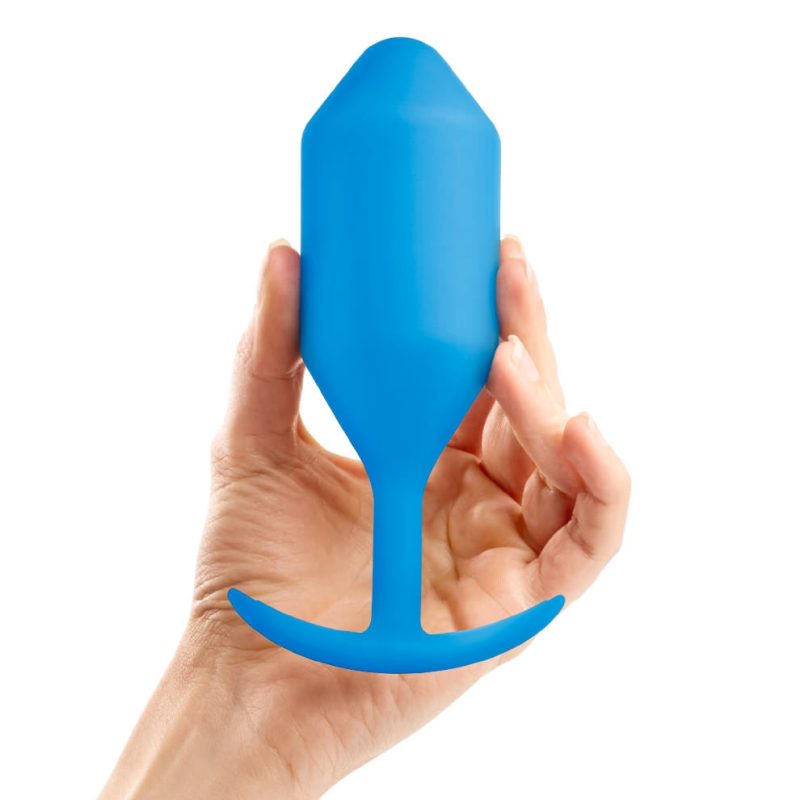 b vibe snug plug five weighted butt plug blue 05