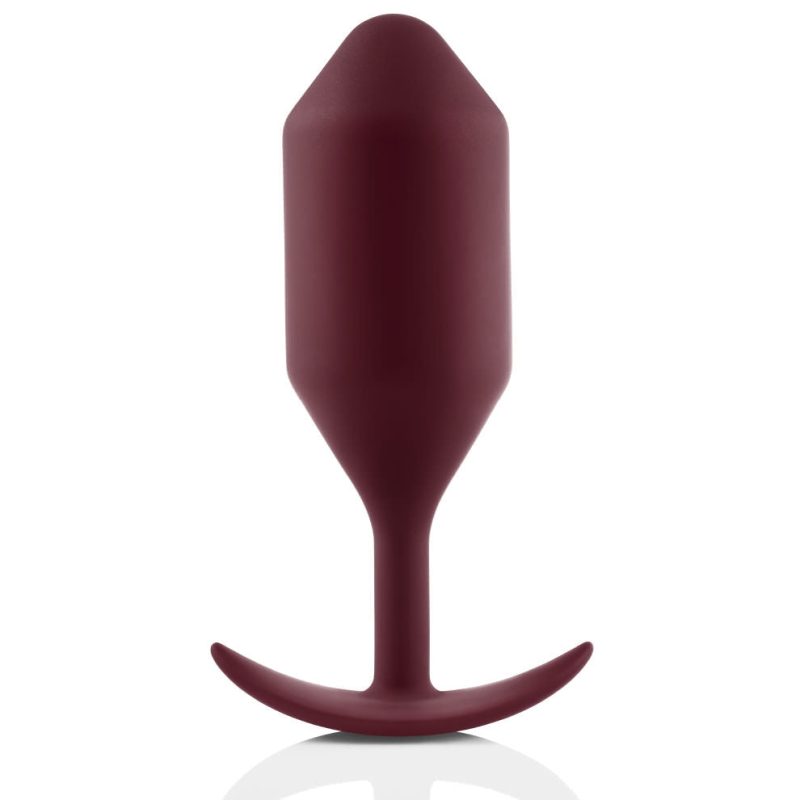 b vibe snug plug five weighted butt plug deep red 03