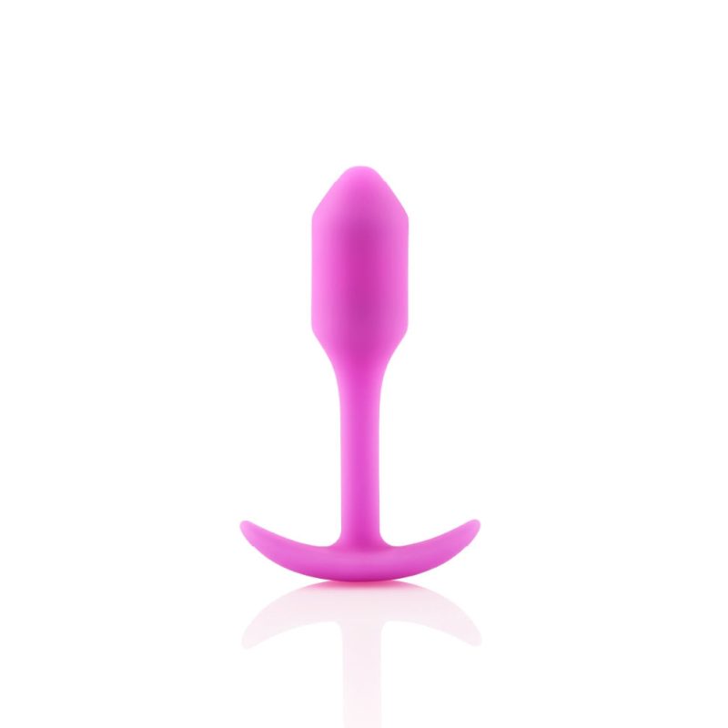 b vibe snug plug one weighted butt plug fuchsia 03