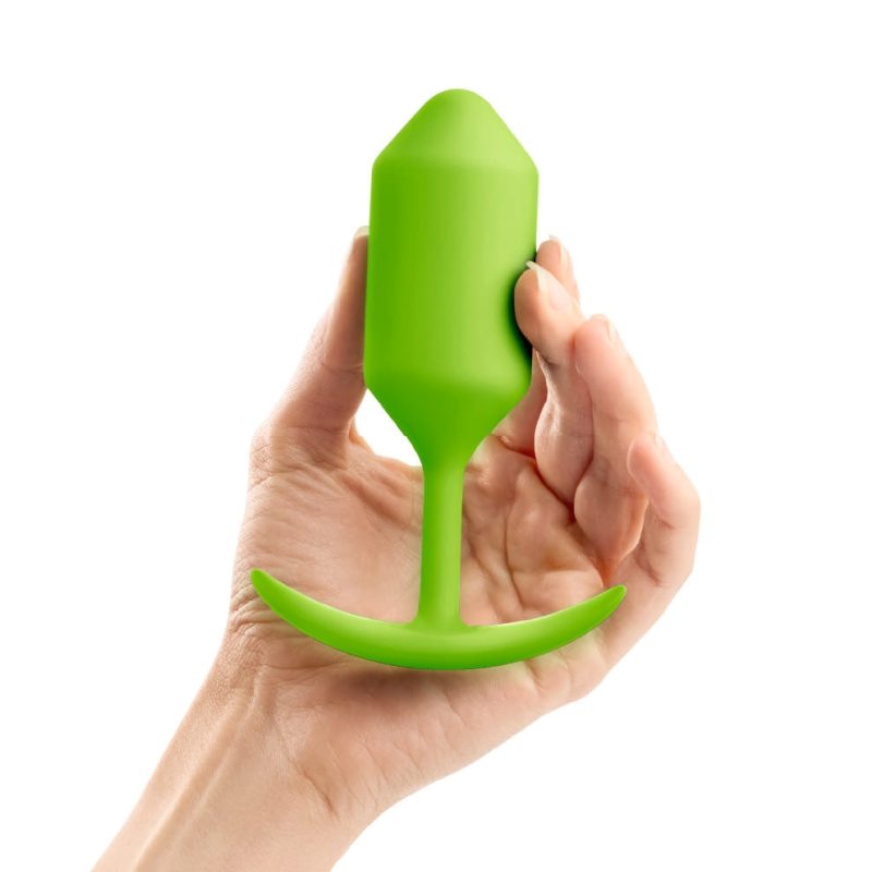 b vibe snug plug three weighted butt plug lime 05 1