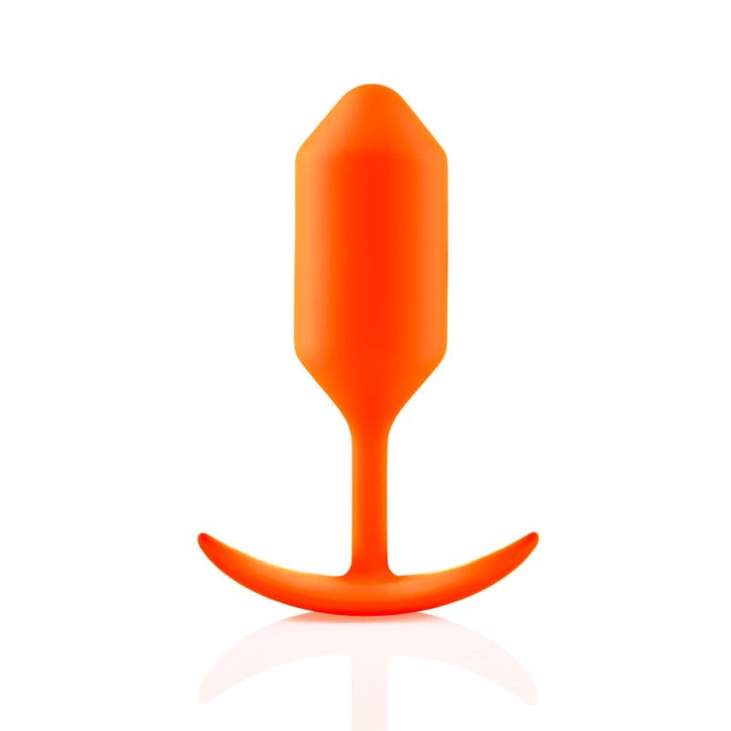 b vibe snug plug three weighted butt plug orange 03