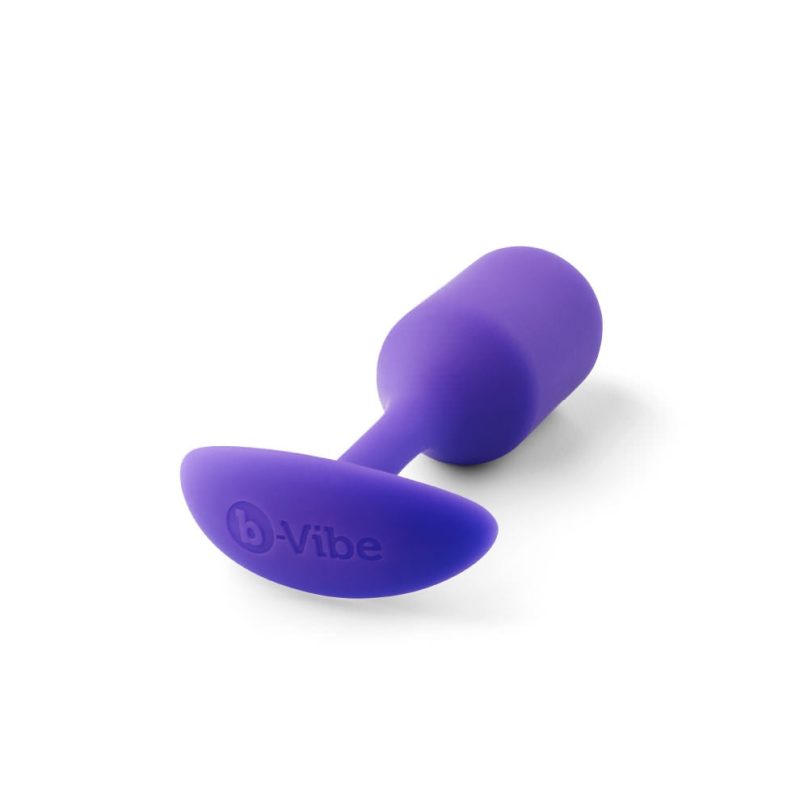 b vibe snug plug two weighted butt plug purple 06