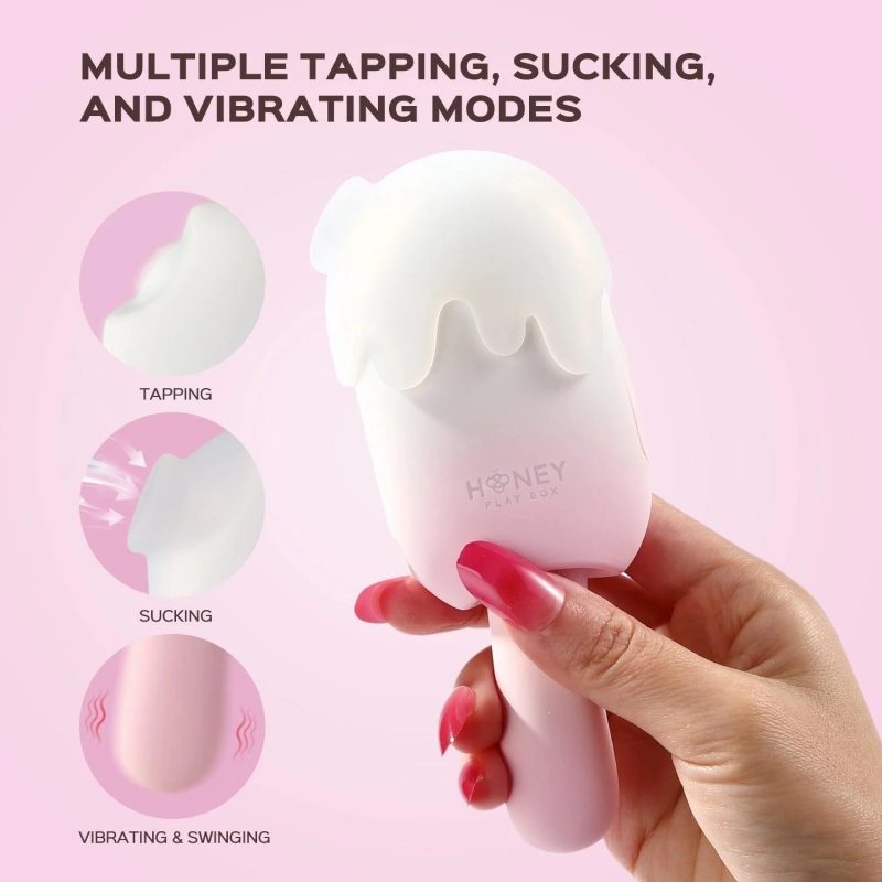 bite me sucking tapping and vibrating cream pop clit stimulator honey play box official 4