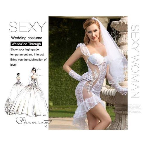 bride deluxe sexy lingerie set fishtail wedding dress with veil for woman sl10 underwear clothing best love sex doll 851