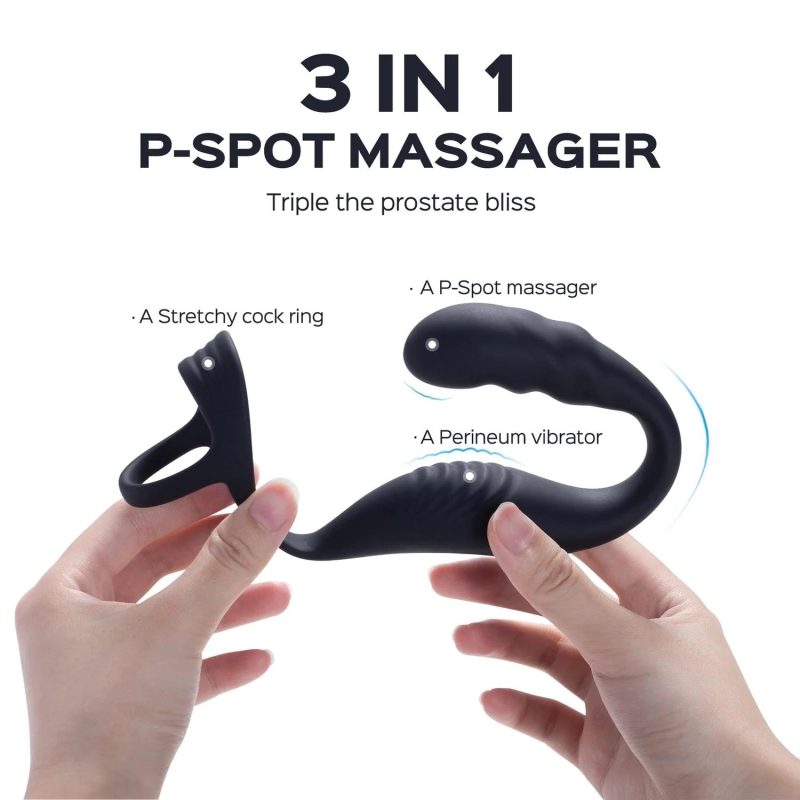 caspion double cock ring remote control vibrating perineum prostate massager honey play box official 3