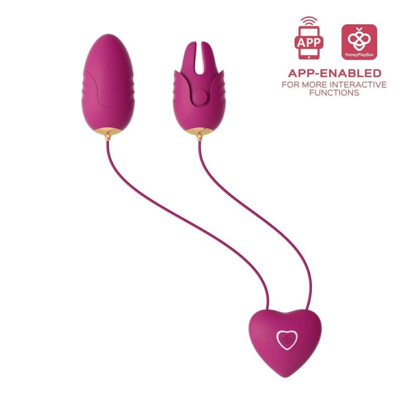 cupid app controlled vibrating nipple clamps and dual egg vibrators honey play box official 1