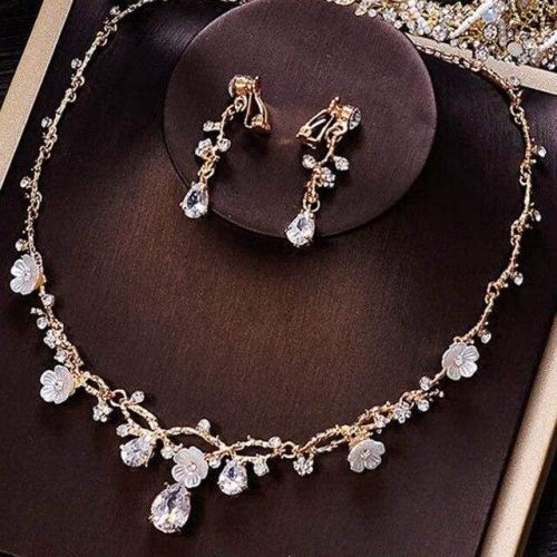 elf queen crownnecklaceearings handmade baroque simulated diamond bridal headpiece cosplay costume halloween sexy clothing for woman best love sex doll 806