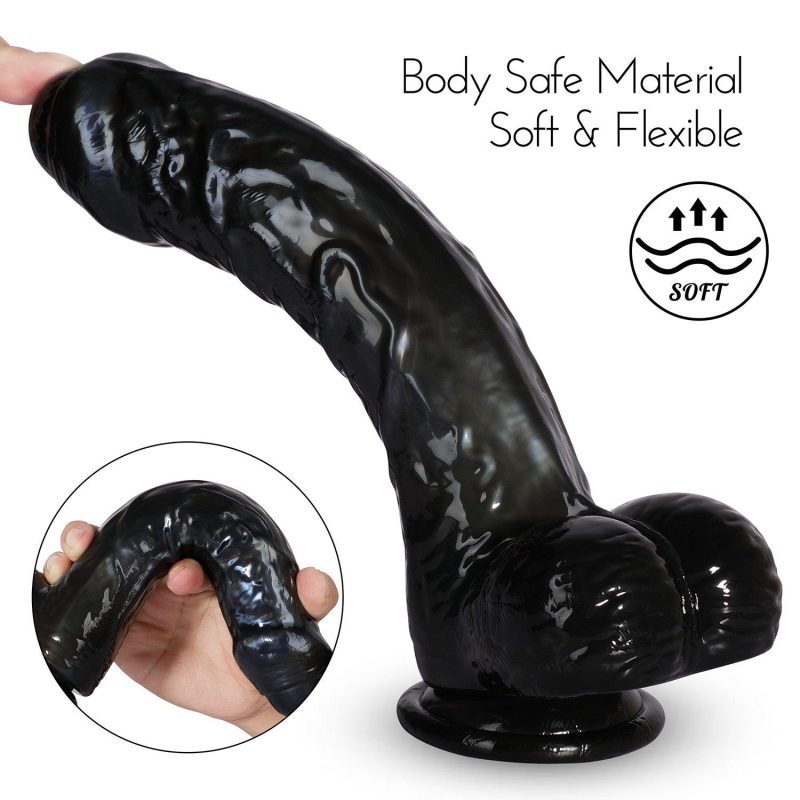 ezra realistic black dildos sex with suction cup 7 inch honey play box official 5