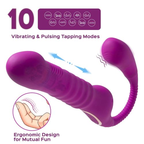 hazel strapless strap on thrusting dildo g spot vibrator tapping clit stimulator honey play box official 2