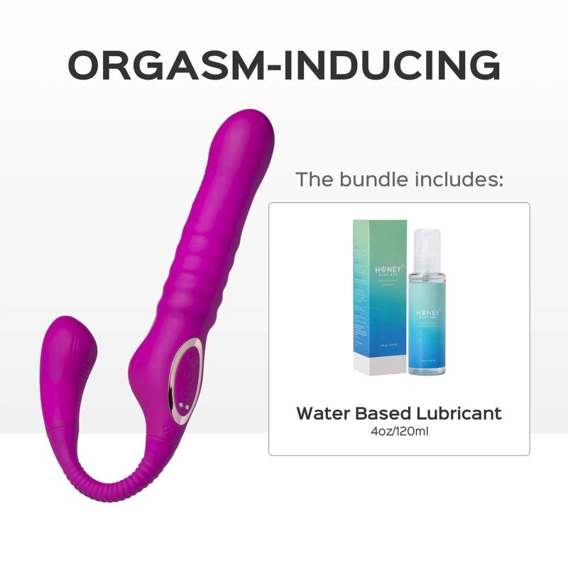 hazel strapless strap on thrusting dildo g spot vibrator tapping clit stimulator honey play box official 8