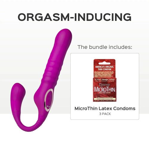 hazel strapless strap on thrusting dildo g spot vibrator tapping clit stimulator honey play box official 9